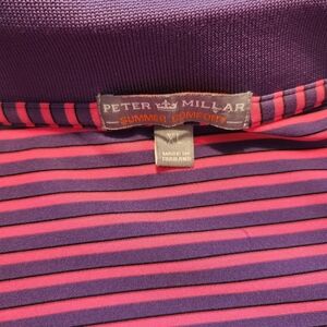 Peter Millar Summer Comfort Mens Striped Golf Shirt Size XL